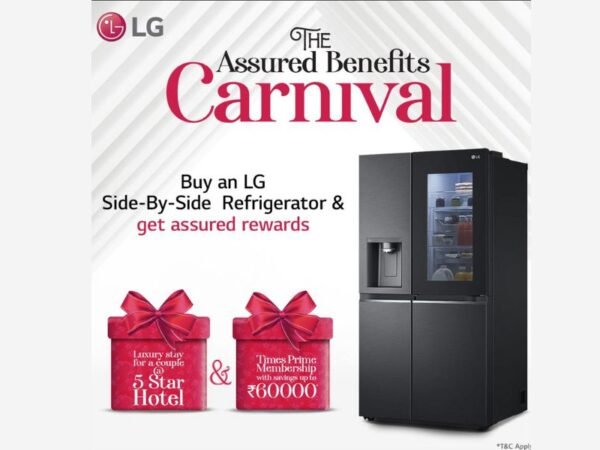 LG brings forth assured benefits on the purchase of LG Side by Side Refrigerators