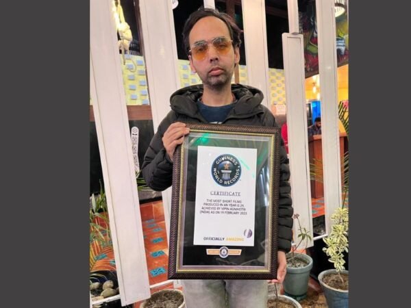 Guinness World Record Winning Film Director – Vipin Agnihotri becoming 1st ever Indian to achieve the milestone