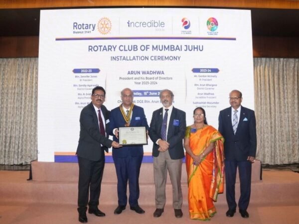 Installation Ceremony of Rotary Club of Mumbai Juhu held on 15th June 2023