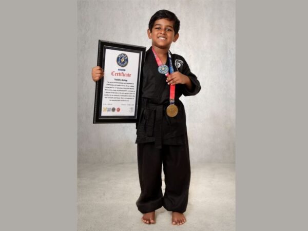 Yoddha Kotap sets a world record with World’s Greatest Records for the most cartwheels performed by a child