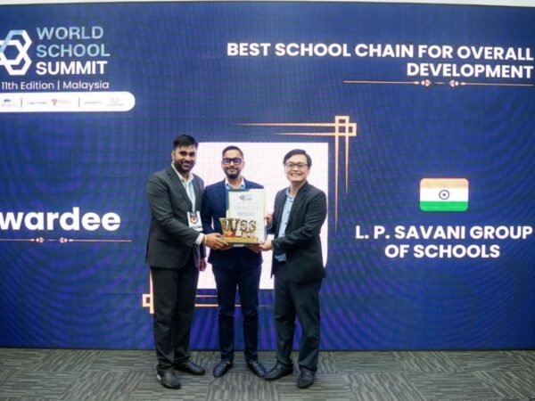 Dharmendra Savani receives PhD, LP Savani Group of Schools bags “Best Overall School Development” award