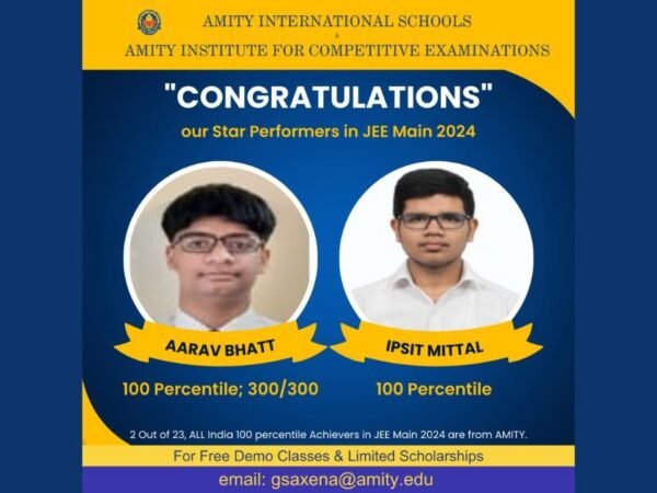 JEE Main 2024 Result: AICE Dominates in Delhi and Haryana; 23 Students Score 100 Percentile, 2 (Aarav & Ipsit) from AICE Hit the Perfect Mark; One with perfect 300 marks