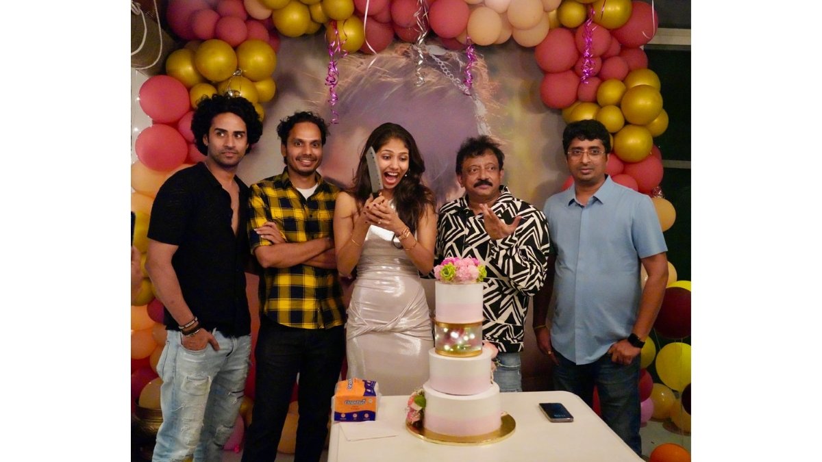 The upcoming SAAREE film unit celebrated their heroine Aaradhya Devi’s Birthday at RGV DEN